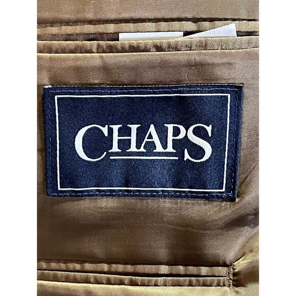 New Chaps Ralph Lauren 42R Mens Brown Houndstooth Casual Blazer Sport Jacket - Picture 13 of 15